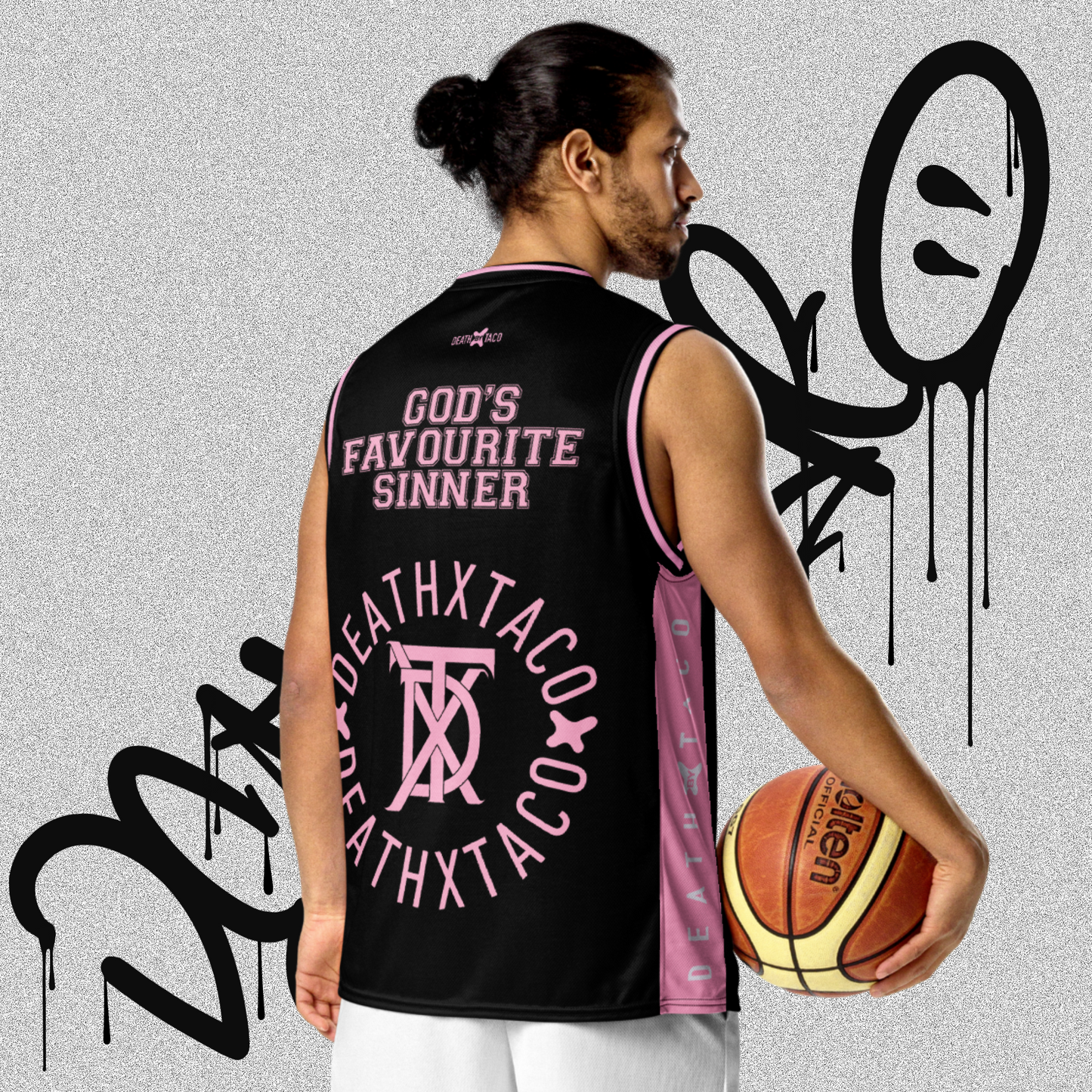 Black Angel Recycled Unisex Basketball Jersey