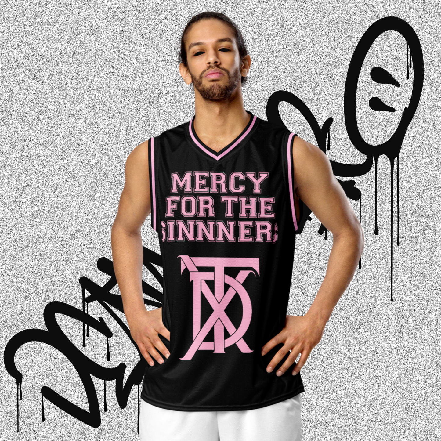 Black Angel Recycled Unisex Basketball Jersey