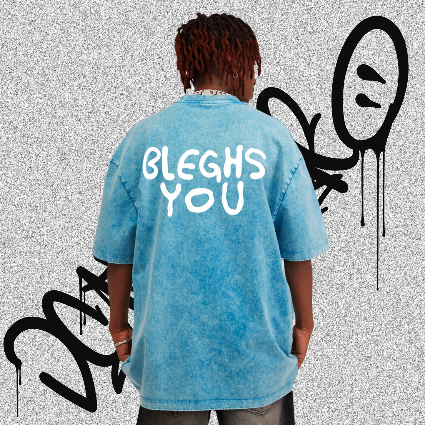 Bleghs You 285GSM Unisex Oversized Snow Wash T-shirt