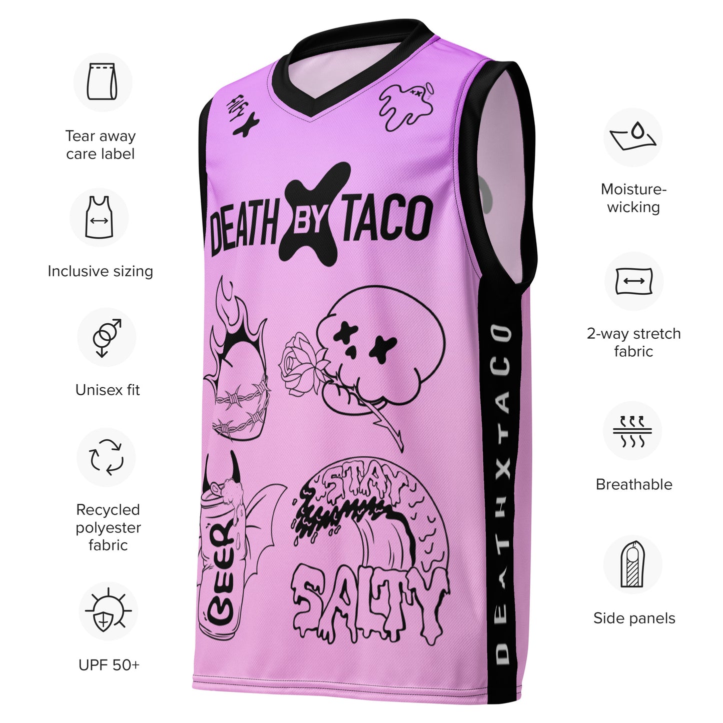 Taco Life Recycled unisex basketball jersey