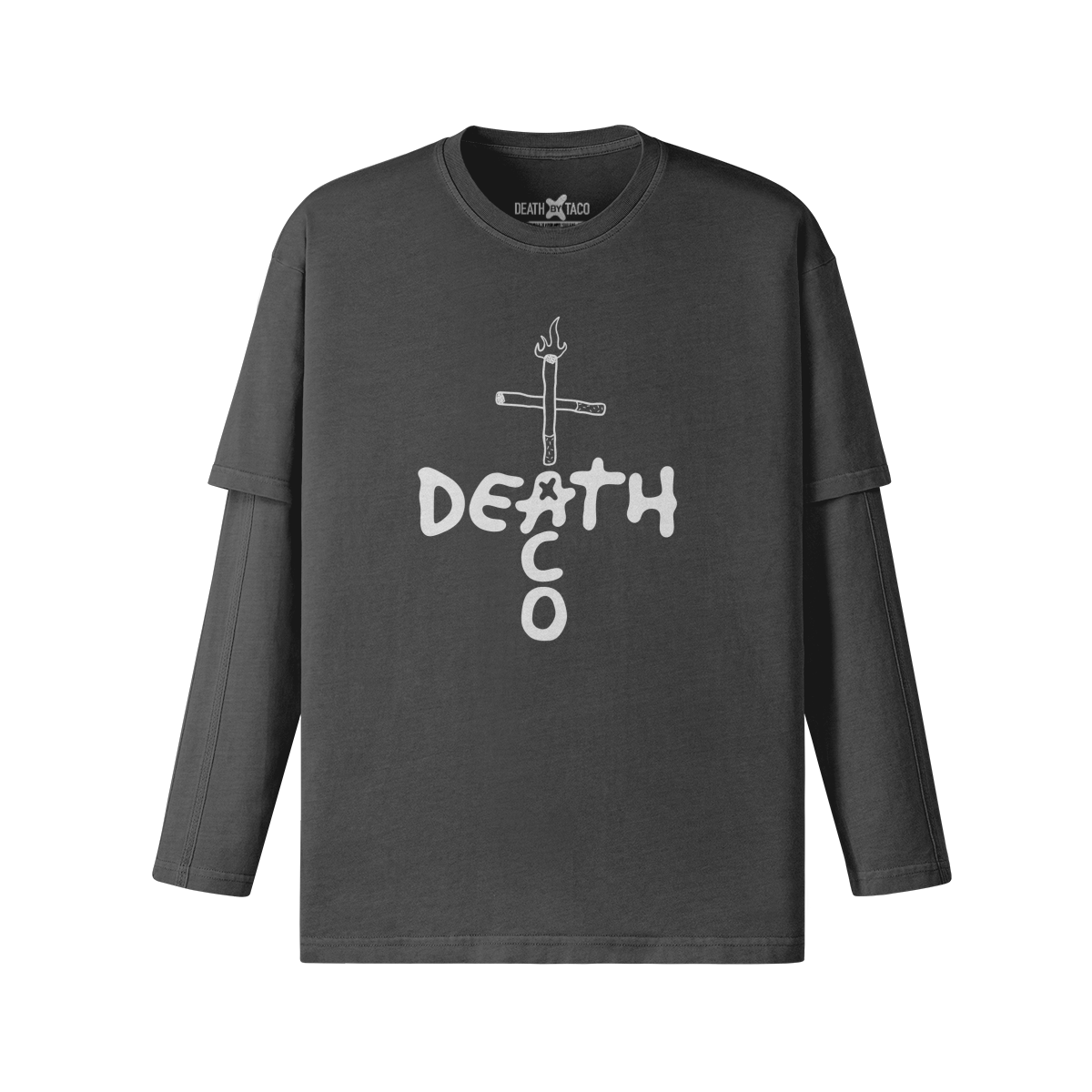 Church of DXT 230GSM Unisex Faux-layered Faded Long Sleeve